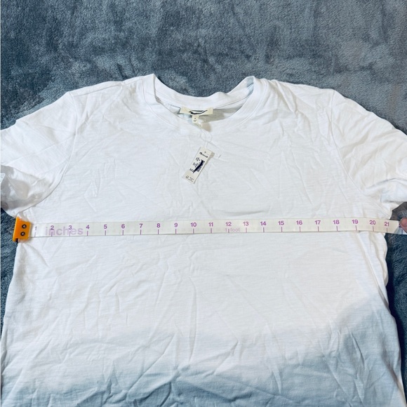 NWT Madewell White Women Slub Boxy-Crop Bella Tee Pima Cotton Causal - Picture 10 of 11